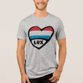 T-shirt En Tri-matière Luxembourg Code Pays Drapeau Coeur LUX (Recto)