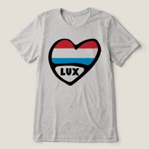 T-shirt En Tri-matière Luxembourg Code Pays Drapeau Coeur LUX