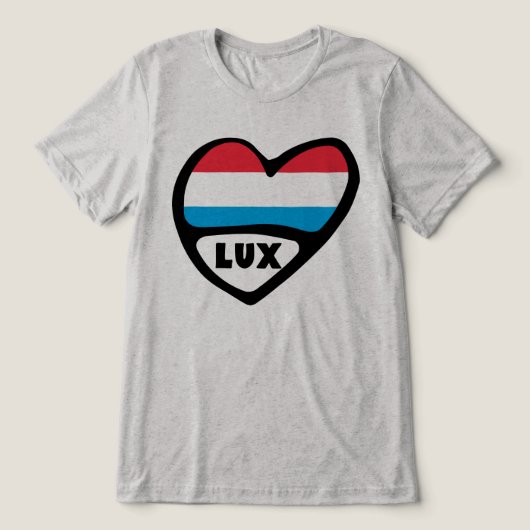 T-shirt En Tri-matière Luxembourg Code Pays Drapeau Coeur LUX (Design Recto)