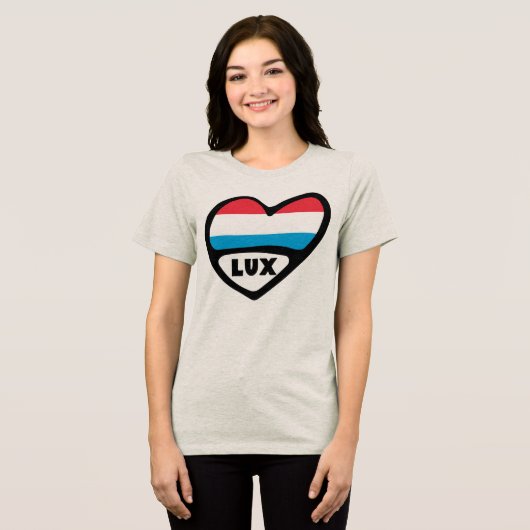 T-shirt En Tri-matière Luxembourg Code Pays Drapeau Coeur LUX (Recto plein)