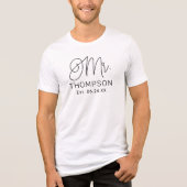T-shirt En Tri-matière M. Black Modern Script Mariage personnalisé (Recto)