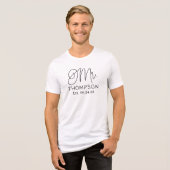 T-shirt En Tri-matière M. Black Modern Script Mariage personnalisé (Recto plein)