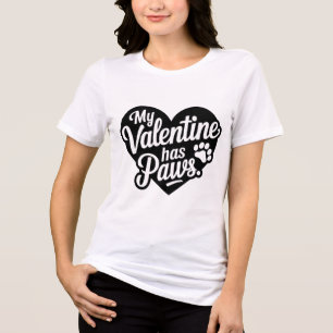 T-shirt En Tri-matière Ma Saint-Valentin a des pattes Mignon Chien Amoure