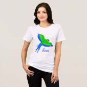 T-shirt En Tri-matière Macao vert et bleu en vol (Recto plein)
