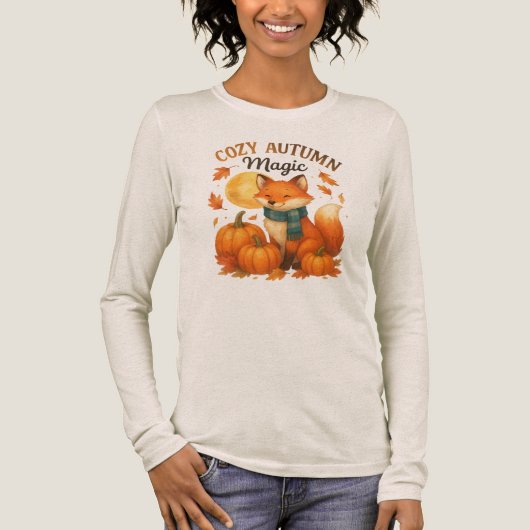 T-shirt En Tri-matière Magie d'automne cosy - mignon renard d'automne (Recto)