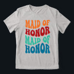 T-shirt En Tri-matière Maid of Honor Bubble Word Art Retro Mariage<br><div class="desc">Maid of honneur design a un mot d'art motif rétro,  fait partie de la collection rétro mariage et est disponible dans plus de styles.</div>