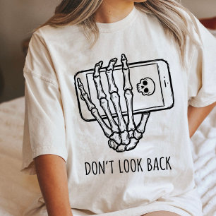 T-shirt En Tri-matière Main de squelette tenant un téléphone Ne regardez