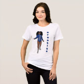 T-shirt En Tri-matière Majorette / Danseuse Tee Bleu Tigre D'Argent A (Recto plein)