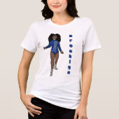 T-shirt En Tri-matière Majorette / Danseuse Tee Bleu Tigre D'Argent A (Recto)