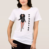 T-shirt En Tri-matière Majorette / Danseuse Tee noir Tigre d'argent B (Recto)
