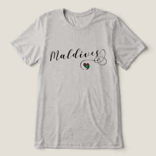 T-shirt En Tri-matière Maldives Drapeau Coeur, Maldives