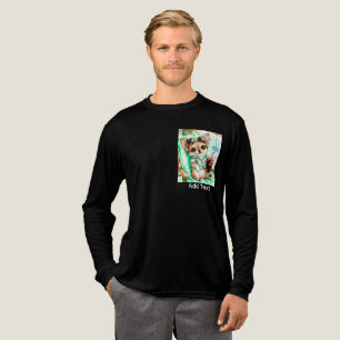 T-shirt En Tri-matière Mâle Chihuahua de vacances Plage Relaxation (Aqua)