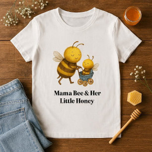 T-shirt En Tri-matière Maman Abeille Mignonne & Son Petit Miel pour la Fê