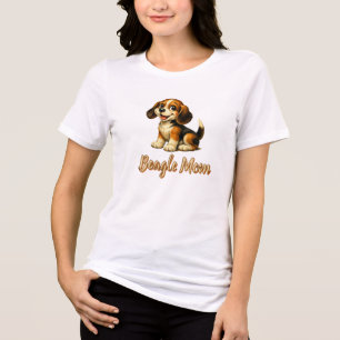 T-shirt En Tri-matière Maman Beagle   Chiot Vintage Mignon