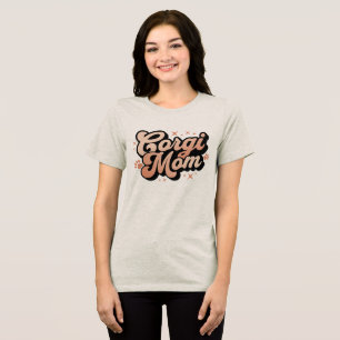 T-shirt En Tri-matière Maman Corgi Typographie Rétro