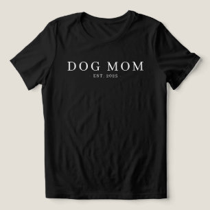 T-shirt En Tri-matière Maman de Chien Minimaliste Moderne Date d'Établiss