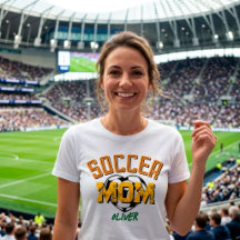 Maman de footballeur personnalisée jaune orange cœ