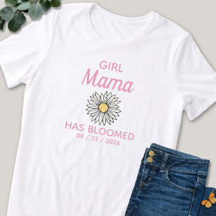 T-shirt En Tri-matière Maman de jolie fille rose et blanche Date établie