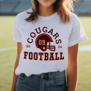 T-shirt En Tri-matière Maman d'équipe de football personnalisée Marron Un