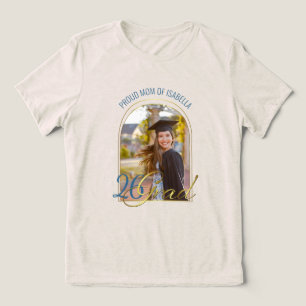 T-shirt En Tri-matière Maman fière de diplômé Photo personnalisée Arche M