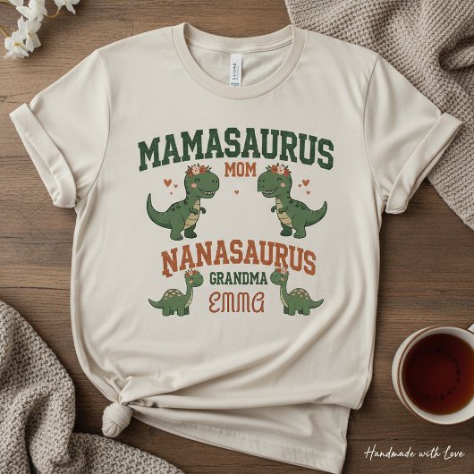 T-shirt En Tri-matière Mamasaurus & Nanasaurus Personalized Dinosaur