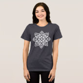 T-shirt En Tri-matière Mandala en huit points étoile blanche (Recto plein)