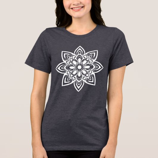 T-shirt En Tri-matière Mandala en huit points étoile blanche (Recto)