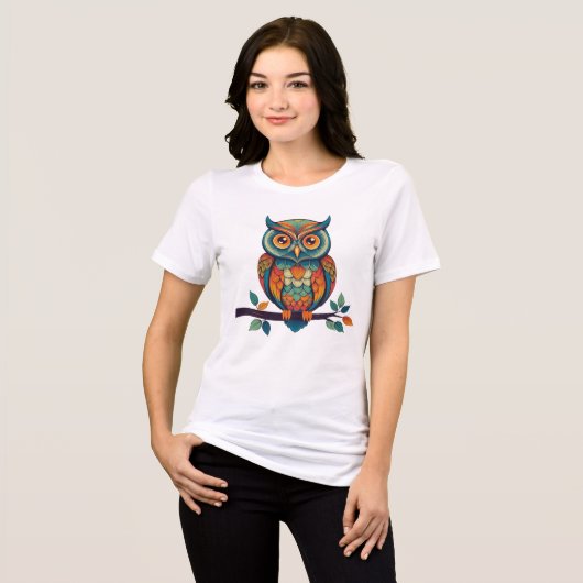 T-shirt En Tri-matière Mandala Owl (Recto plein)