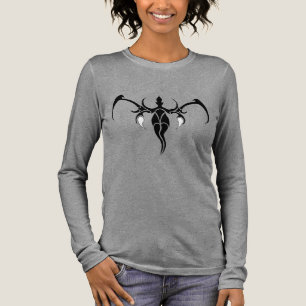 T-shirt En Tri-matière Mandala tribal orné noir et blanc à motif d'élépha