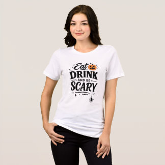 T-shirt En Tri-matière Manger Boire et être Effrayant Texte Gothique Drôl