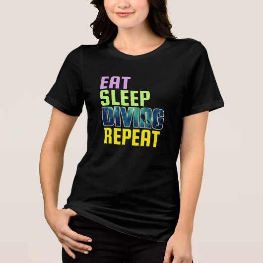 T-shirt En Tri-matière manger dormir plongée répéter (Recto)