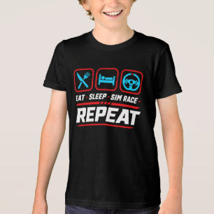 T-shirt En Tri-matière Manger dormir sim course répéter pour les fans de