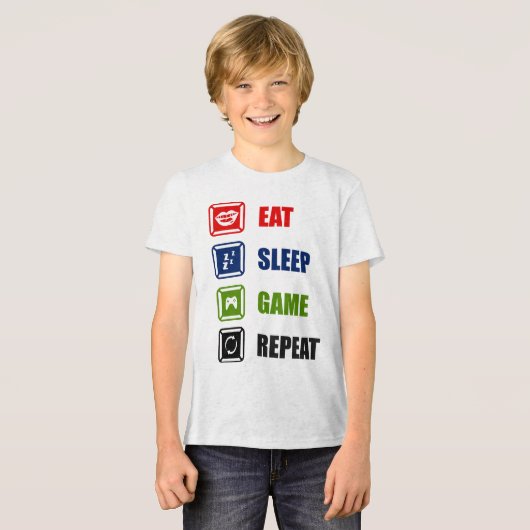 T-shirt En Tri-matière Mangez, dormez, jeu, répéter (Recto plein)