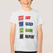 T-shirt En Tri-matière Mangez, dormez, jeu, répéter (Recto)