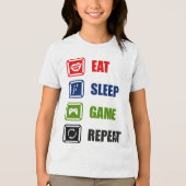 T-shirt En Tri-matière Mangez, dormez, jeu, répéter (Recto)