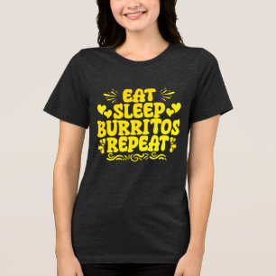 T-shirt En Tri-matière mangez le sommeil burritos répéter