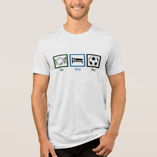 T-shirt En Tri-matière Mangez Sleep Jouer Soccer (Recto)