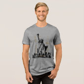 T-shirt En Tri-matière Manhattan Nyc Liberty Statue Mens Manche Court (Recto plein)