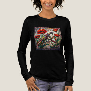 T-shirt En Tri-matière Mante religieuse vitrail fleur de pavot vibrant