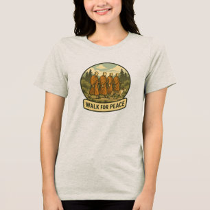 T-shirt En Tri-matière Marcher pour la paix – Moines minimalistes et badg