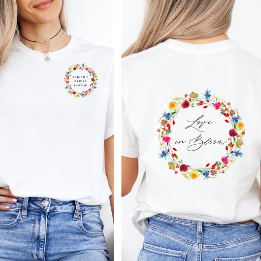 T-shirt En Tri-matière Mariage champêtre personnalisé avec fleurs sauvage