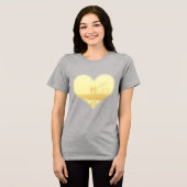 T-shirt En Tri-matière Mariage de la plage de Coeur Jaune (Recto plein)