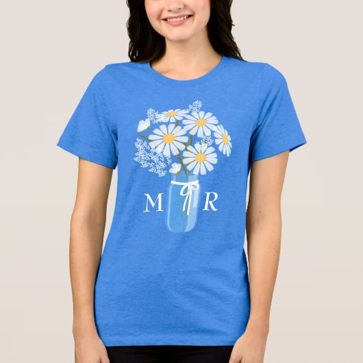 T-shirt En Tri-matière Mariage de monogramme Mason Jar (Recto)