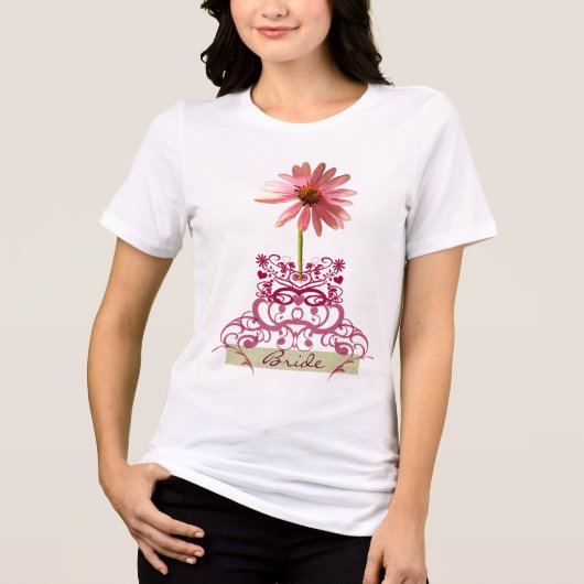 T-shirt En Tri-matière Mariage mariée violette Daisy (Recto)