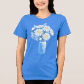T-shirt En Tri-matière Mariage Mason Jar aux marguerites blanches (Recto)