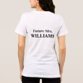 T-shirt En Tri-matière Mariée Élégant Noir Script Mariage Personnalisé  (Verso)