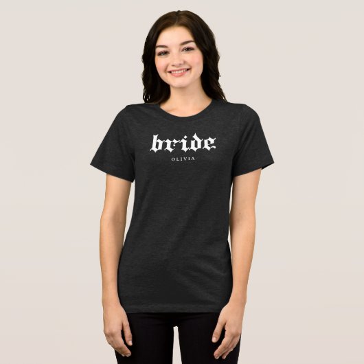 T-shirt En Tri-matière Mariée | Texte gothique cool (Recto plein)