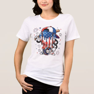 T-shirt En Tri-matière Mascotte de baseball patriotique américain Drip