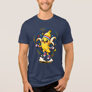 T-shirt En Tri-matière Mascotte de fitness de dessin animé de banane heur