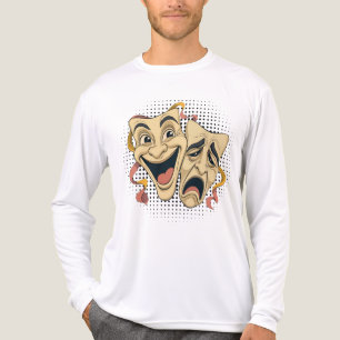 T-shirt En Tri-matière Masques de théâtre de comédie et de tragédie Illus